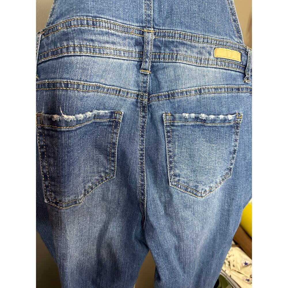 True Craft Blue Jean Denim Distressed Long Pants Adjustable Overall Bibs Size 3 - Picture 8 of 8